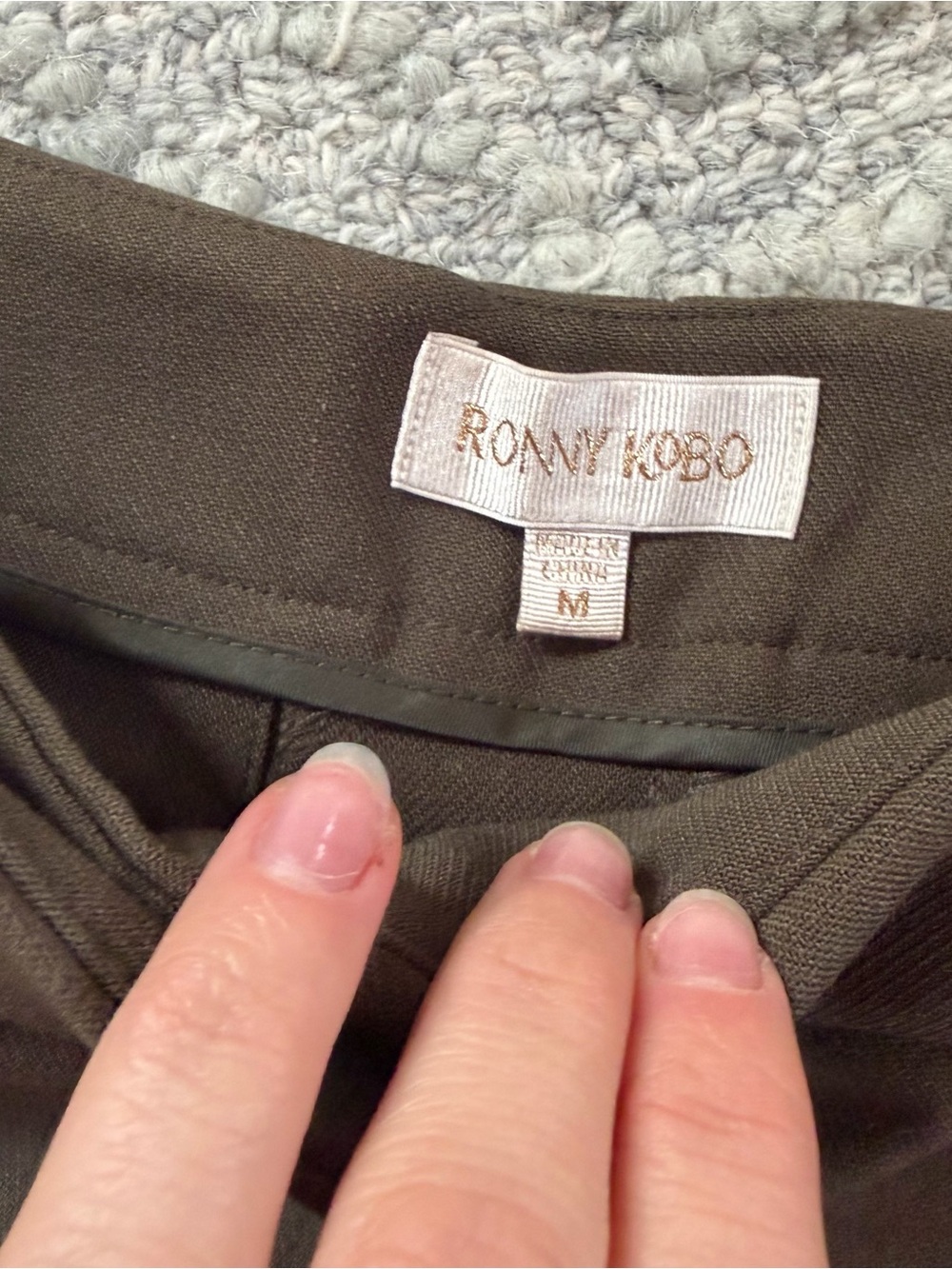 RONNY KOBO | $338 Chuck Wide-Leg Cargo Pants in Olive/Army, Size Medium - Picture 2 of 7